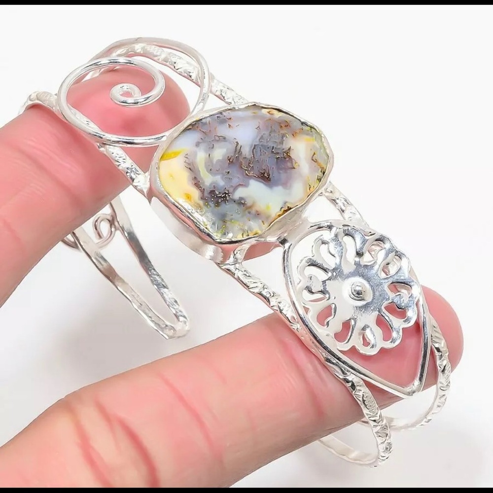 Handmade Silver Druzy Geode Bracelet